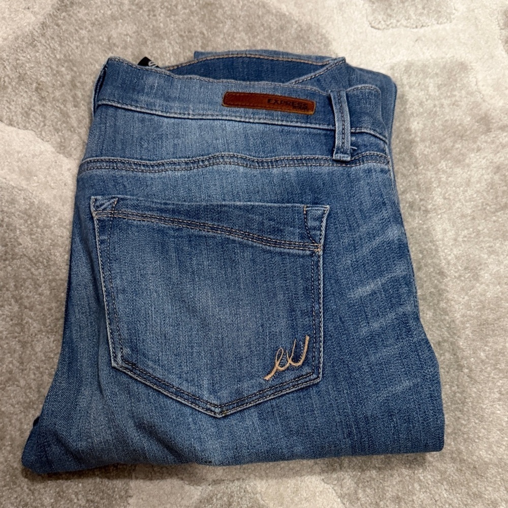 Express Women’s Straight Leg Jeans - Blue Denim